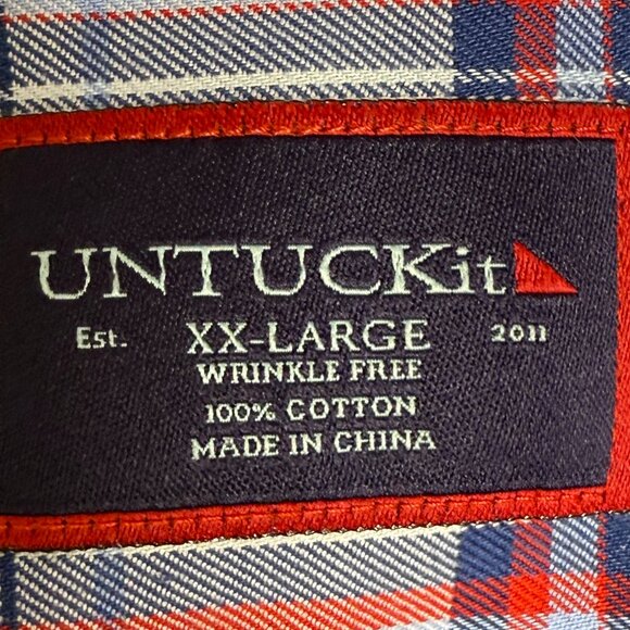 EUC Men's UNTUCKit Baron Wrinkle Free Button Down Long Sleeve Plaid | Size XXL - Picture 7 of 11